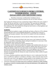 Town & Country Fires Caedmon ECO Smoke Control Installation And User Instructions Manual