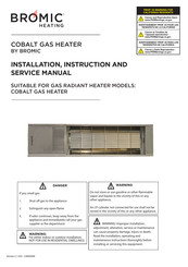 Bromic Heating Cobalt Installation, Instruction And  Service Manual