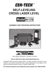CEN-TECH 91179 Assembly And Operating Instructions Manual
