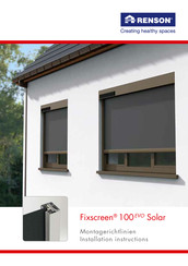 Renson Fixscreen 100EVO Solar Installation Instructions Manual