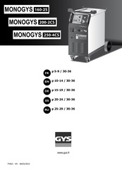 GYS MONOGYS 160-2S Manual