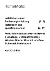HomeMatic HM-SCI-3-FM Installation And Operating Manual