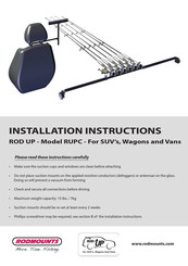 RODMOUNTS ROD-UP RUPC Installation Instructions Manual