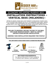 Bedder Way ECONOMY MELAMINE MURPHY BED Installation Instructions Manual