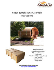 SaunaFin Clear Western Red Cedar Assembly Instructions Manual