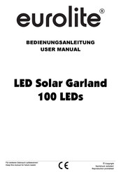 EuroLite LED Solar Garland 100 LEDs User Manual