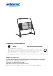 widmer 93485 Operating Instructions Manual