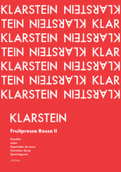 Klarstein Fruitpresso Rossa II Instruction Manual