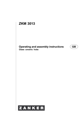 ZANKER ZKM 3013 Operating And Assembly Instructions Manual