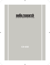 Audio Research CD 6SE Manual