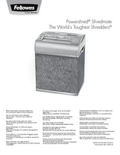 Fellowes Personal Shredmate Quick Start Manual