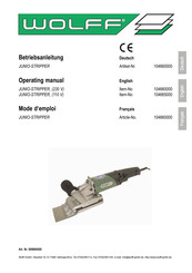 WOLFF JUNIO-STRIPPEr Operating Manual
