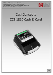 CashConcepts CCE 1810 Cash & Card Manual
