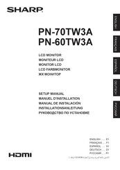 Sharp PN-60TW3A Setup Manual