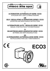 Mecc Alte spa ECO3 2S/4 Operating And Maintenance Instructions Manual
