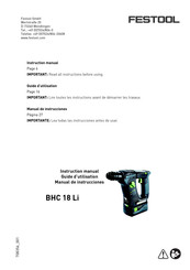 Festool BHC 18 Li Instruction Manual