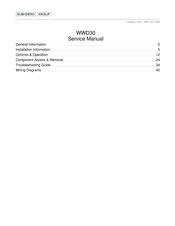Subzero WOLF WWD30 Service Manual