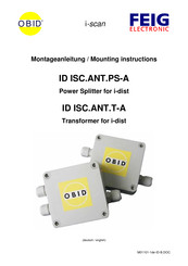 FEIG Electronic OBID i-scan ID ISC.ANT.PS-A Mounting Instructions