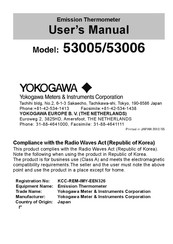 YOKOGAWA 53005-E User Manual