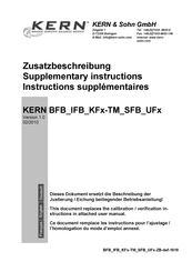 KERN BFB Series Supplementary Instructions Manual