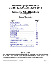 Instant Imaging Corporation amiGO! DC711 Frequently Asked Questions Manual