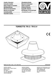 Vortice TORRETTE TR E-V Instruction Booklet