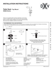 American Standard DXV 5026A Series Installation Instructions Manual