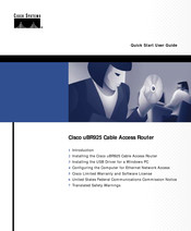 Cisco uBR925 Quick Start User Manual