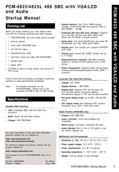 Advantech PCM-4825 Startup Manual