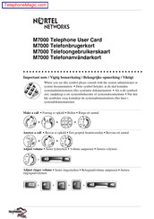 Nortel M 7000 User's Card