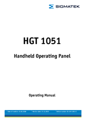 SIGMATEK HGT 1051 Operating Manual