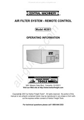 Central Machinery 46361 Operating Information Manual