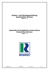 Rewatec McClean Assembly/Installation Instructions