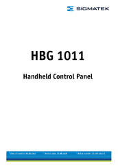 Sigmatek HBG 1011 Manual