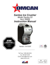Omcan Santos 53 Instruction Manual
