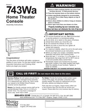 Whittier Wood 743Wa Assembly Instructions Manual