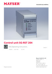 MAYSER SG-RST 204 Operating Instructions Manual