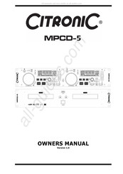 Citronic MPCD-5 Owner's Manual