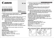 Canon KC-30 Instructions