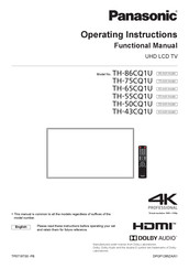 Panasonic TH-75CQ1U Operating Instructions Manual
