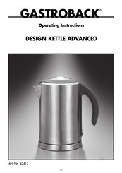 Gastroback Design Kettle Advanced Operating Instructions Manual