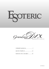 Esoteric Grandioso D1X Owner's Manual