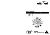 Mistral 6200-0 Installation Instructions/Warranty Card