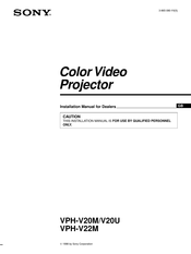 Sony VPH-V22M Installation Manual For Dealers