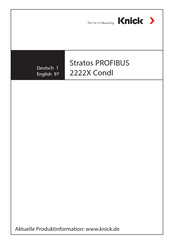 Knick Stratos PROFIBUS 2222X CondI User Manual
