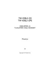 TeleWell TW-VDSL2-CPE Quick Installation Manual