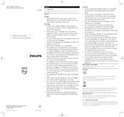 Philips HR2109 Important Information Leaflet