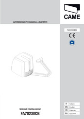 CAME FA70230CB Installation Manual