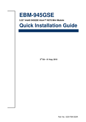 Avalue Technology EBM-945GSE Quick Installation Manual