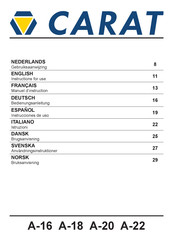 Carat A-2031 Instructions For Use Manual